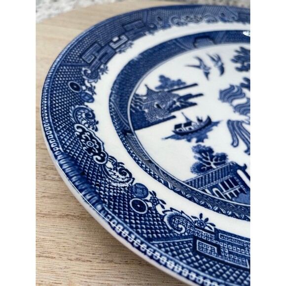 Vintage 12" Oval Blue Willow Serving Dish Plate Johnson Brothers England - Picture 6 of 6